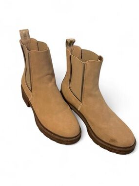 Rocket Dog Women's 9.5 Taupe Chelsea Boots Ankle Faux Suede Fall Chunky Heel